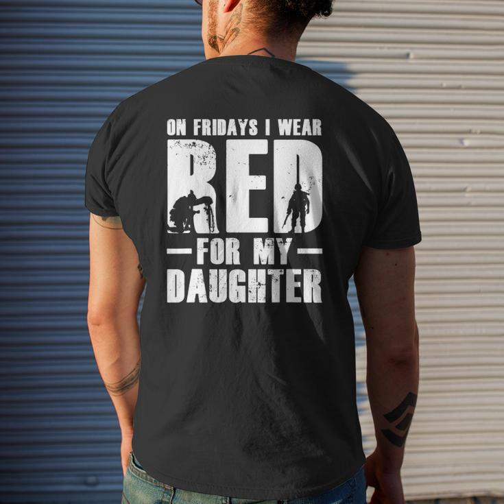 I Wear Red For My Daughter Military Red Flag Friday Mens Back Print T-shirt Gifts for Him