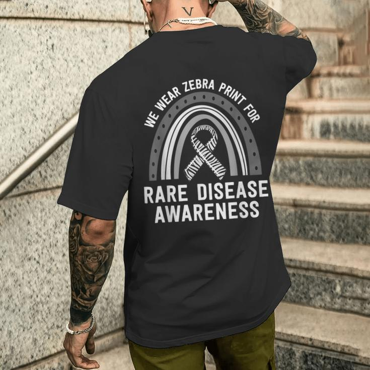 We Wear Zebra Print Rare Disease Awareness Eds Family Group Men's T-shirt Back Print Gifts for Him