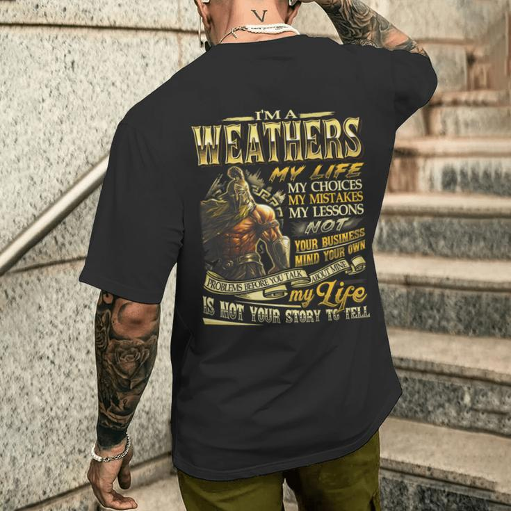 Weathers Family Name Weathers Last Name Team Men's T-shirt Back Print Gifts for Him