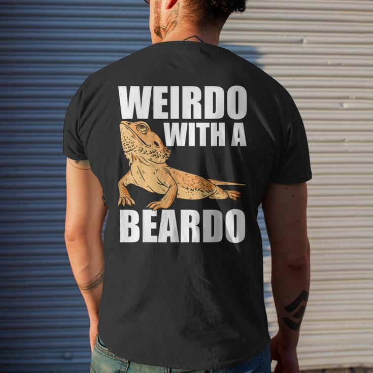 Weirdo With A Beardo Bearded Dragon Enthusiast Reptile Men's T-shirt Back Print Gifts for Him