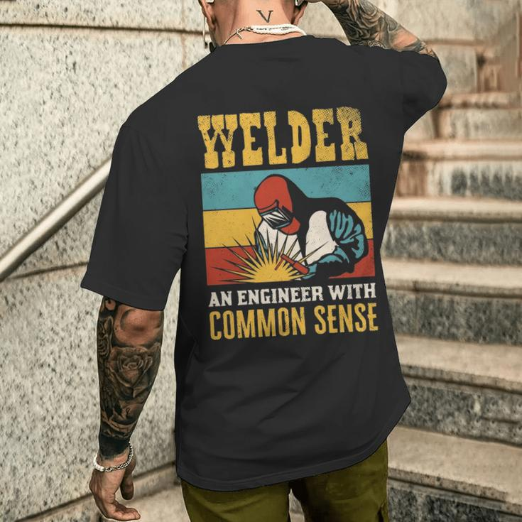 Welder An Engineer Welding Vintage Weld Welders Men's T-shirt Back Print Gifts for Him