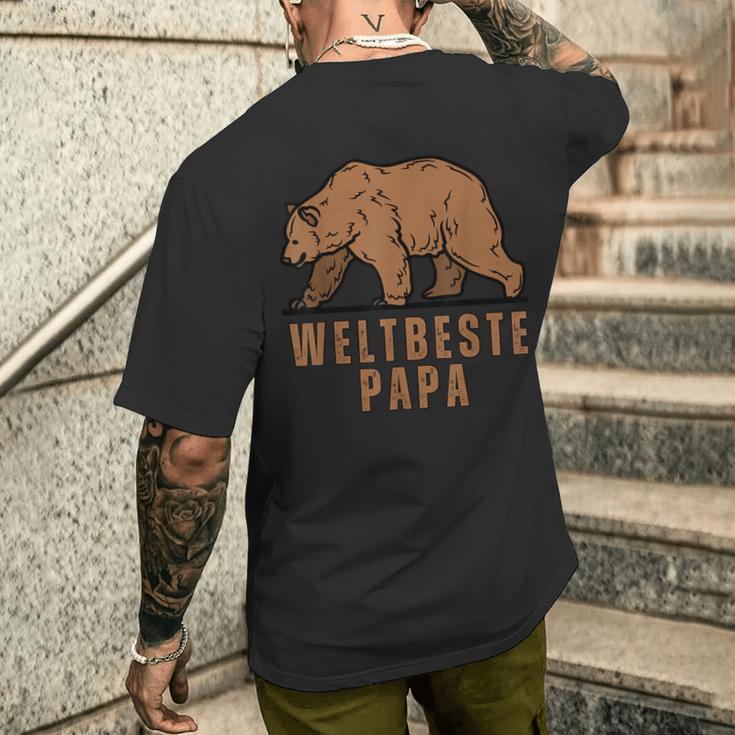 Weltbeste Papa 2024Atertag Bear Geschenkideen T-Shirt mit Rückendruck Geschenke für Ihn