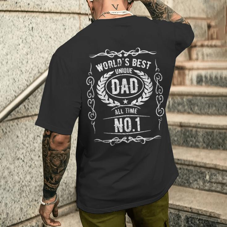 Weltbester Einzigartiger Dad Aller Zeiten Nr 1Ater Papa T-Shirt mit Rückendruck Geschenke für Ihn