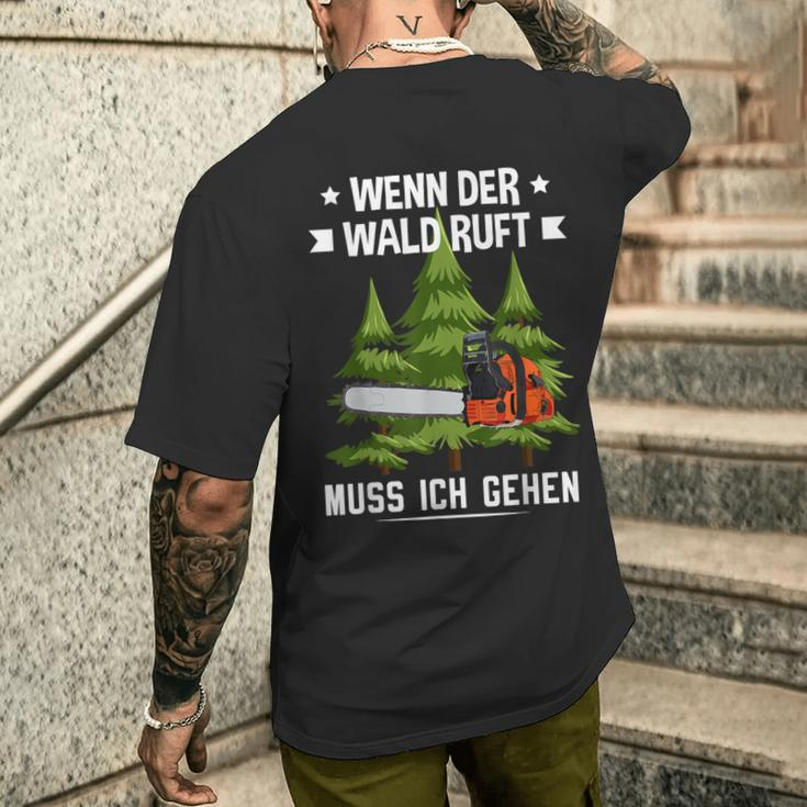 Wenn Der Wald Ruft Muss Ich Gehen Forestwirt German Language T-Shirt mit Rückendruck Geschenke für Ihn