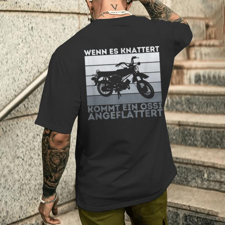 Wenn Es Knattert Simson Ddr Moped Two Stroke S51 Vintage T-Shirt mit Rückendruck Geschenke für Ihn