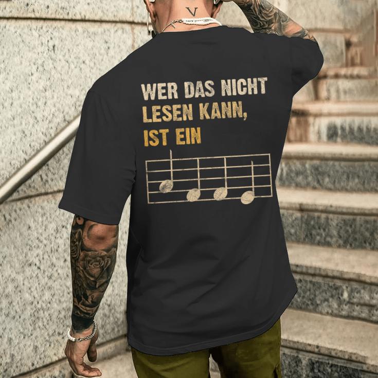 Wer Das Nicht Lesen Kann Ist Ein Monkey Music Theory T-Shirt mit Rückendruck Geschenke für Ihn