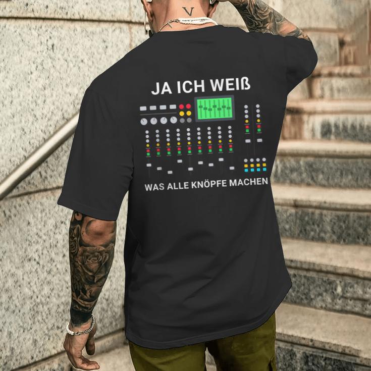 White Was Alle Knöpfe Make Tontechniker Sound Engineer Sound T-Shirt mit Rückendruck Geschenke für Ihn