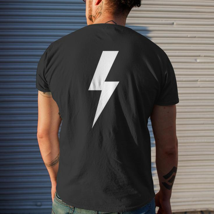 White Lightning Bolt Doesn't Strike Twice Mens Back Print T-shirt Gifts for Him