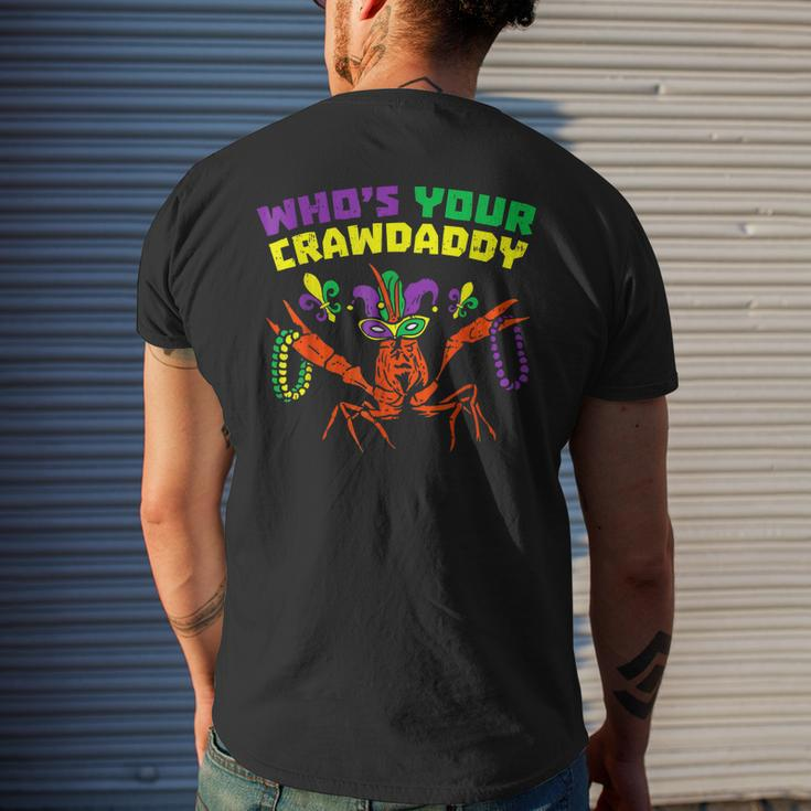 Who's Your Crawdaddy Crawfish Jester Beads Mardi Gras V2 Mens Back Print T-shirt Gifts for Him