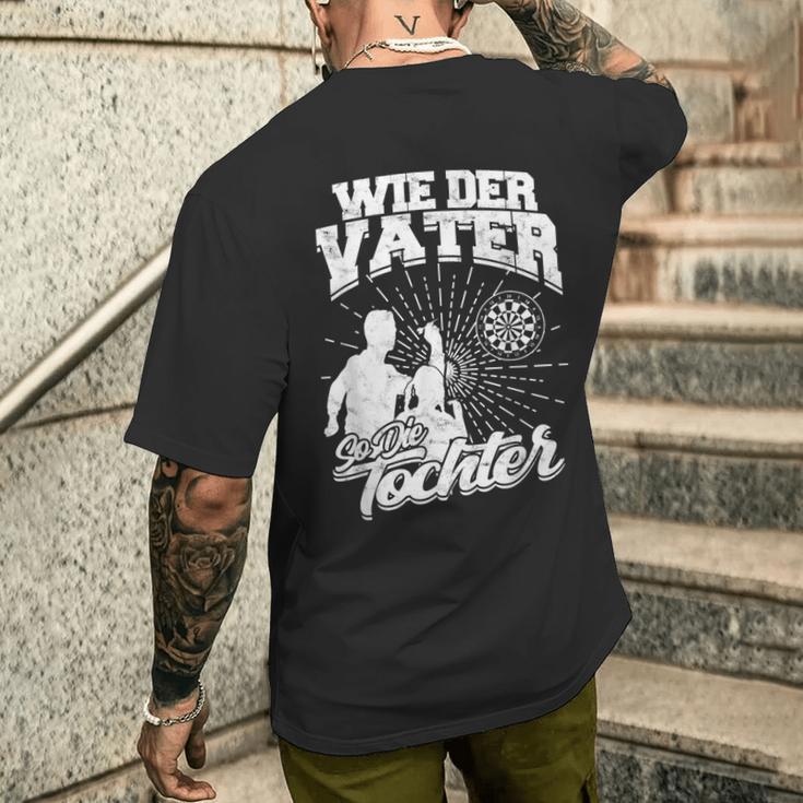 Wie Der Fater So Die Tochter Darts Darts Dart Player Dart S T-Shirt mit Rückendruck Geschenke für Ihn