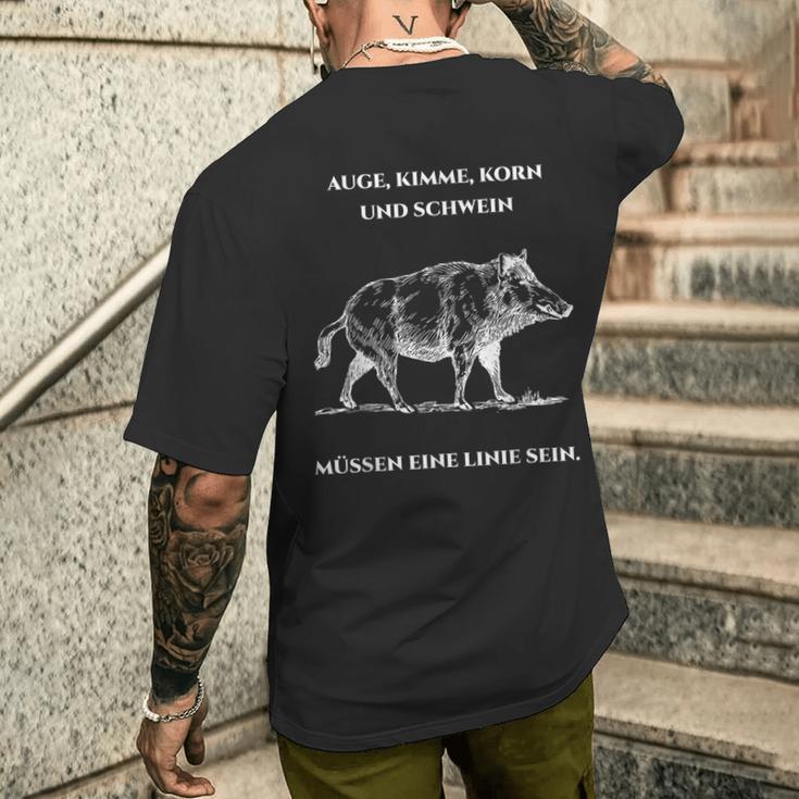 Wild Boar Saying Jägerlatein Hunter Slogan T-Shirt mit Rückendruck Geschenke für Ihn