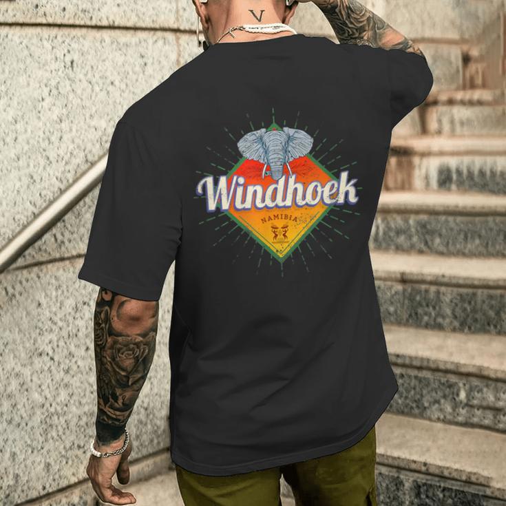 Windhoek Namibia Retro Elefant Vintage Afrika Souvenir T-Shirt mit Rückendruck Geschenke für Ihn