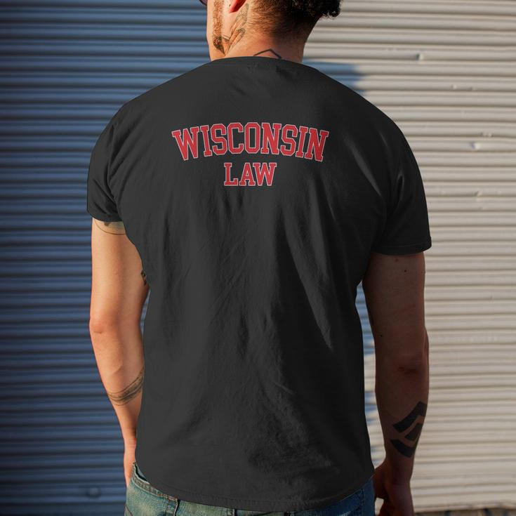 Wisconsin Law Wisconsin Bar Graduate Lawyer College Mens Back Print T-shirt Gifts for Him