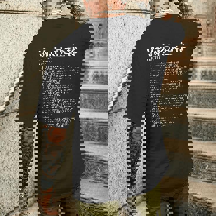 Work Bestie Definition Description Camiseta Hombre Estampado Espalda Regalos para él