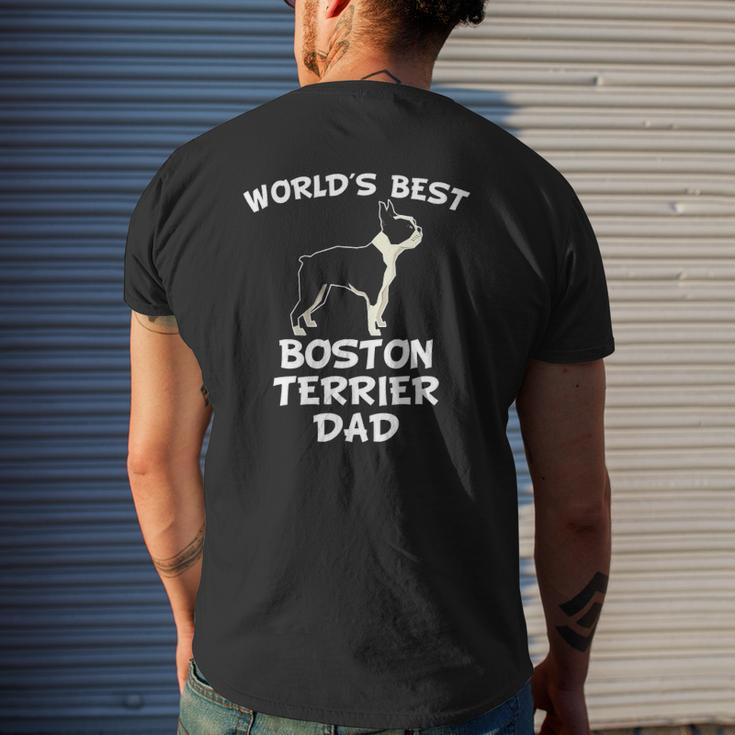 World's Best Boston Terrier Dad Dog Owner Mens Back Print T-shirt Gifts for Him