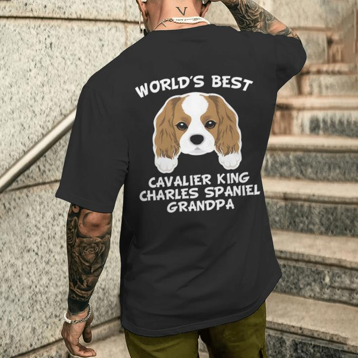 World's Best Cavalier King Charles Spaniel Grandpa Men's T-shirt Back Print Gifts for Him