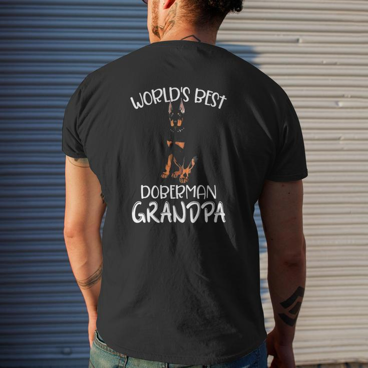 World's Best Doberman Grandpa Dog Lover Mens Back Print T-shirt Gifts for Him