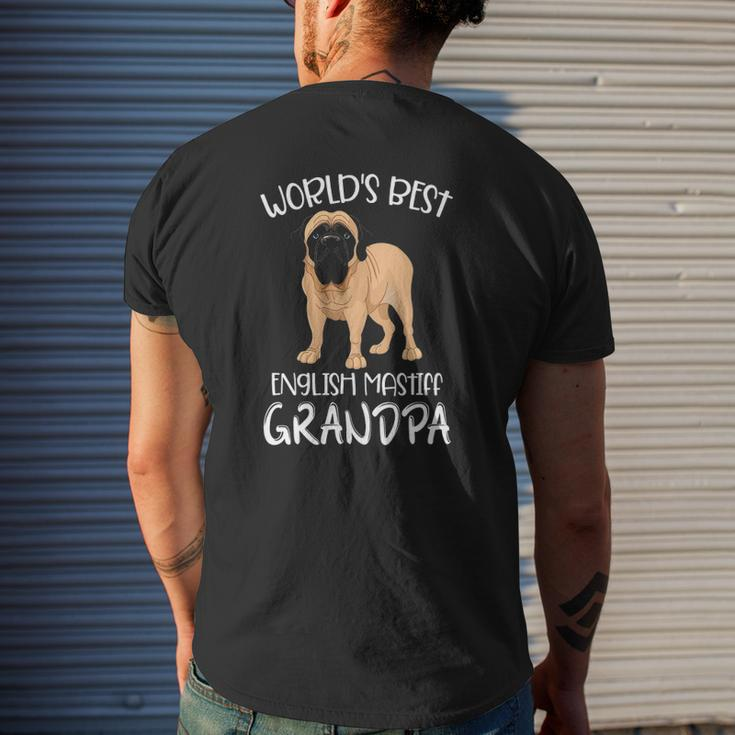 World's Best English Mastiff Grandpa Dog Lover Mens Back Print T-shirt Gifts for Him
