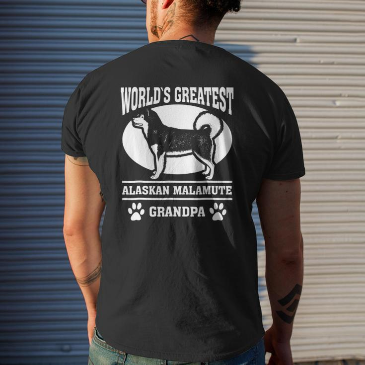 World's Greatest Alaskan Malamute Grandpa Mens Back Print T-shirt Gifts for Him