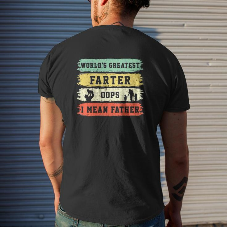 World's Greatest Farter Oops I Mean Father Father's Day Fun Mens Back Print T-shirt Gifts for Him