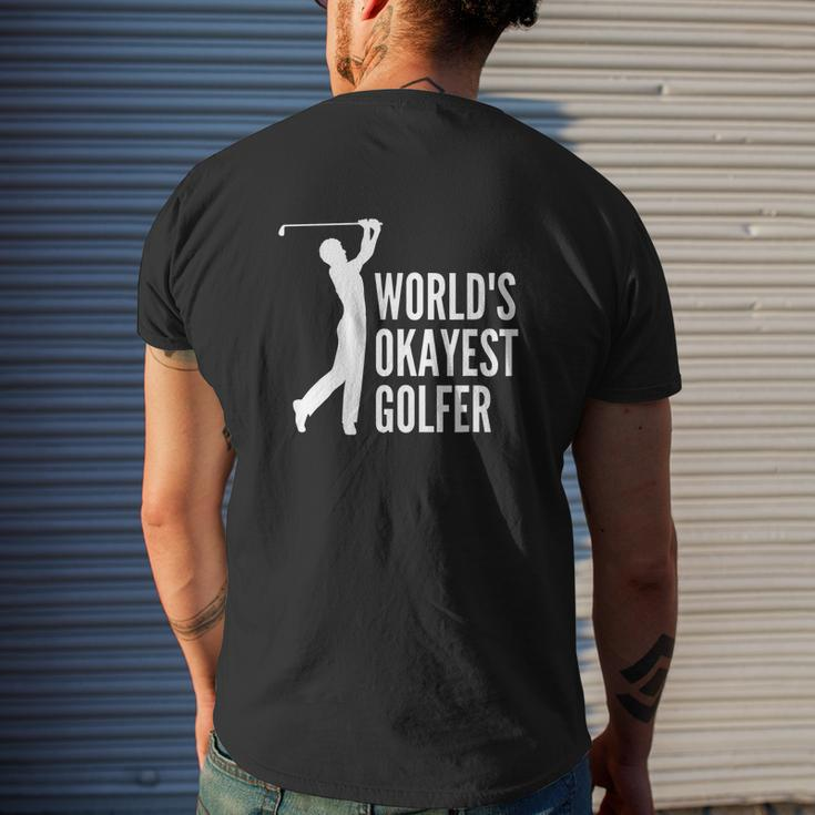 Worlds Okayest Golfer Shirt Golf Sayings Shirt Mens Back Print T-shirt Gifts for Him