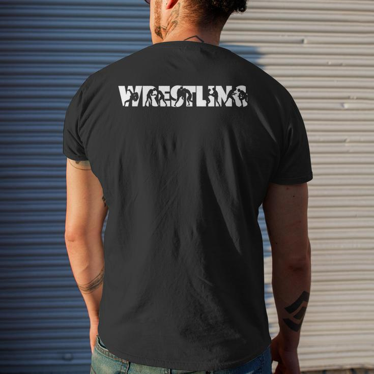 Wrestling Wrestle Wrestler Hobby Martial Arts Men's T-shirt Back Print Gifts for Him