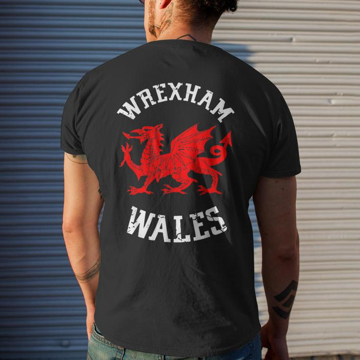 Wrexham Wales Retro Vintage V5 Mens Back Print T-shirt Gifts for Him