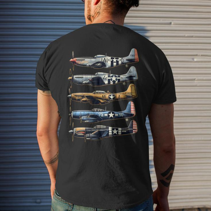 Ww2 Planes P51 Mustang F4u Corsair B17 P47 Thunderbolt Men's T-shirt Back Print Gifts for Him