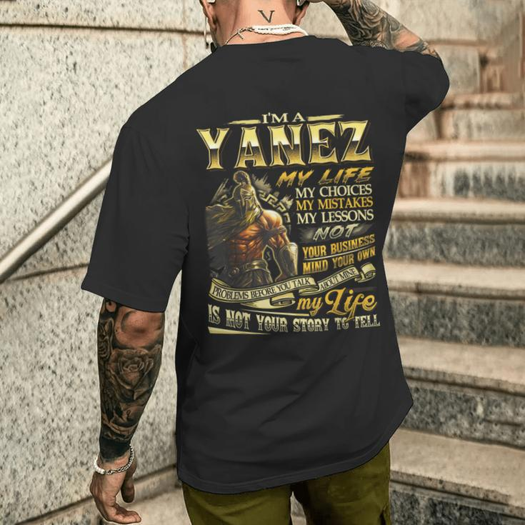 Yanez Family Name Yanez Last Name Team Men's T-shirt Back Print Gifts for Him