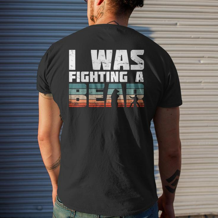 Yes I Was Fighting A Bear Injury Recovery Broken Bone Men's T-shirt Back Print Gifts for Him
