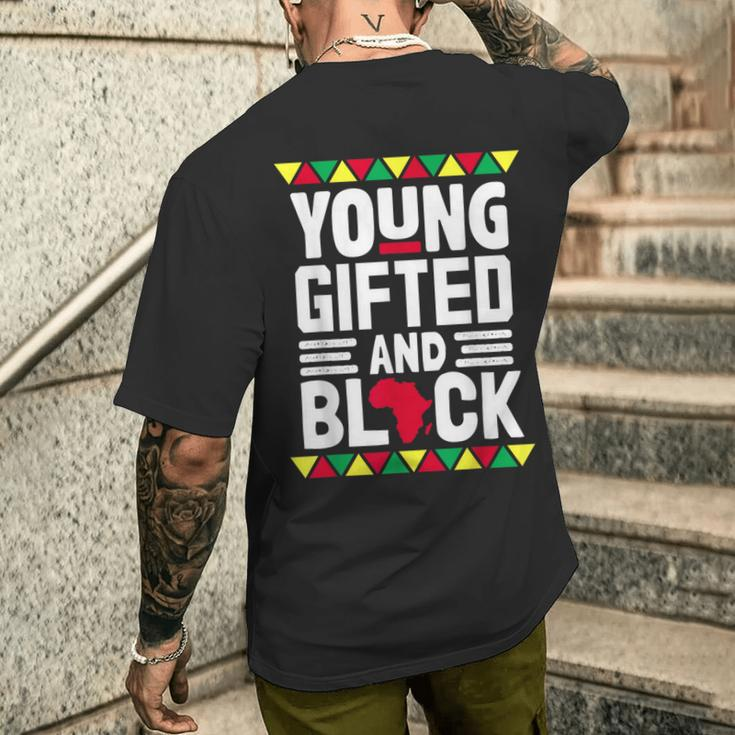 Younged And Black African Pride Black History Month Men's T-shirt Back Print Gifts for Him