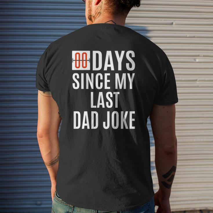 Zero Days Since My Last Dad Joke Father's Day Men Mens Back Print T-shirt Gifts for Him