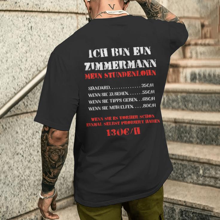 Zimmermann Stundeloohn Happy Hours T-Shirt mit Rückendruck Geschenke für Ihn