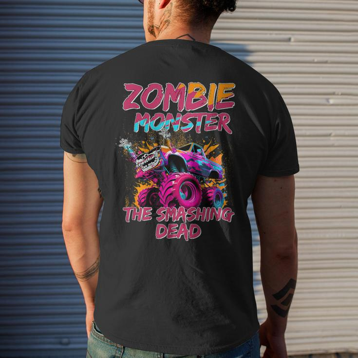 Zombie Monster Truck The Smashing Dead Men's T-shirt Back Print Gifts for Him