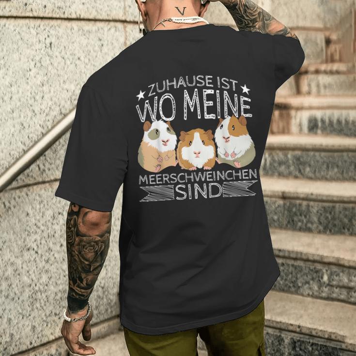 Zuhause Ist Wo Meine Meerschweinchen Sind Guinea Pigs T-Shirt mit Rückendruck Geschenke für Ihn