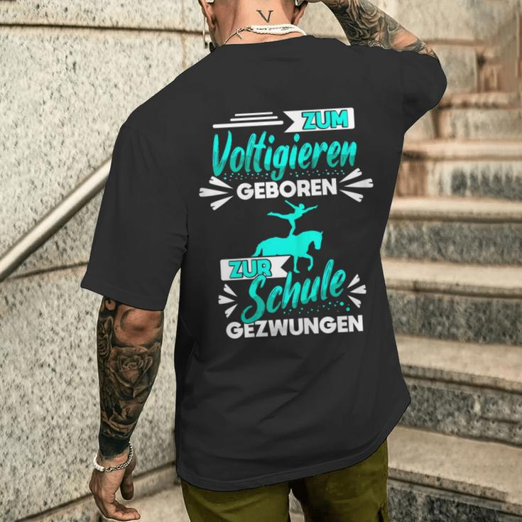 Zum Voltigieren Geboren Zur Schule Gezwungen German Langu T-Shirt mit Rückendruck Geschenke für Ihn