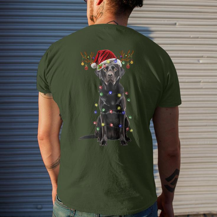 Black Lab Labrador Christmas Tree Reindeer Pajama Dog Xmas Men's T-shirt Back Print Gifts for Him