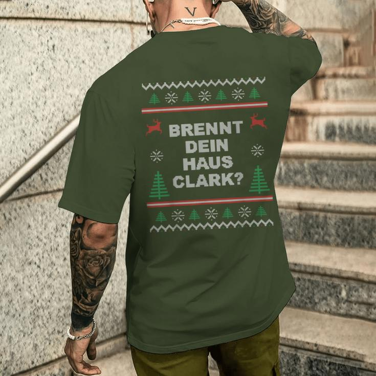 Brennt Dein Haus Clark Ugly Christmas T-Shirt mit Rückendruck Geschenke für Ihn