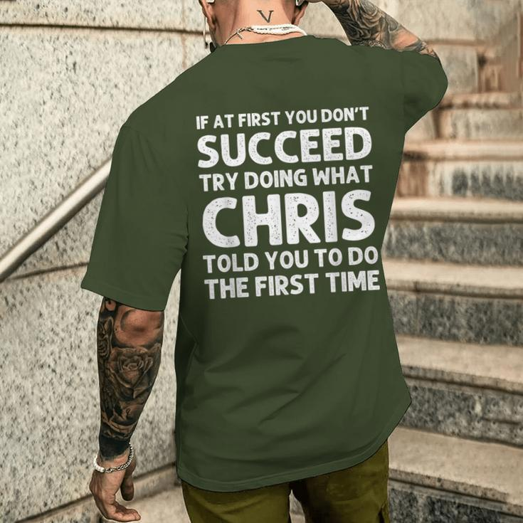 Chris Name Personalized Birthday Christmas Joke Men's T-shirt Back Print Gifts for Him
