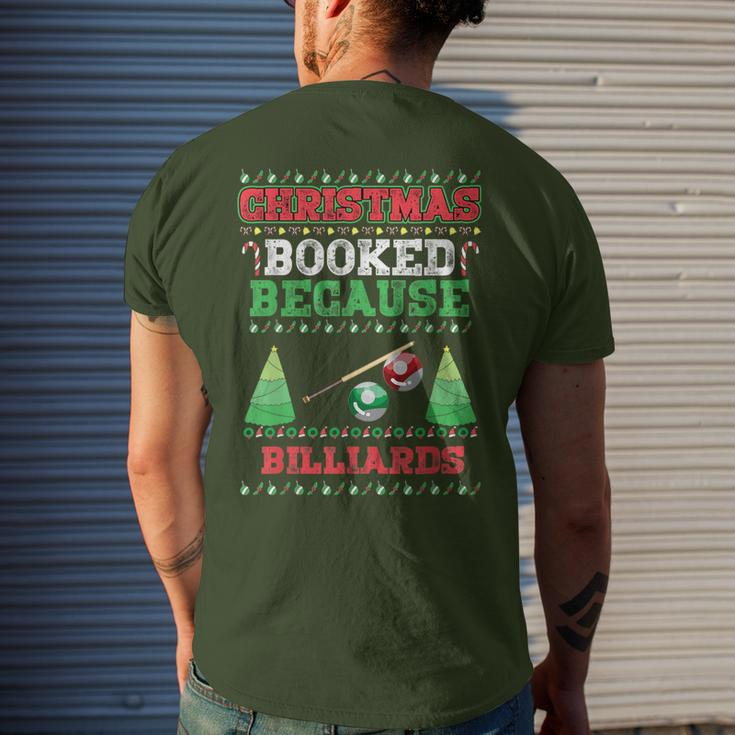 Christmas Booked Because Billiards Sport Lover Xmas Men's T-shirt Back Print Gifts for Him
