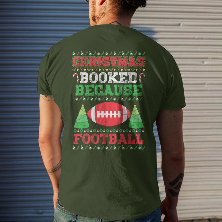 Christmas Booked Because Football Sport Lover Xmas Men's T-shirt Back Print Gifts for Him