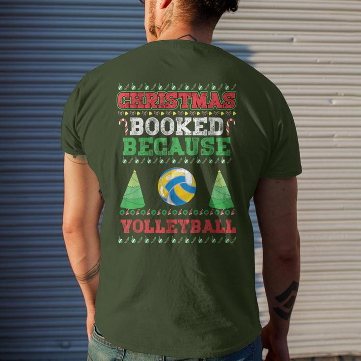 Christmas Booked Because Volleyball Sport Lover Xmas Men's T-shirt Back Print Gifts for Him