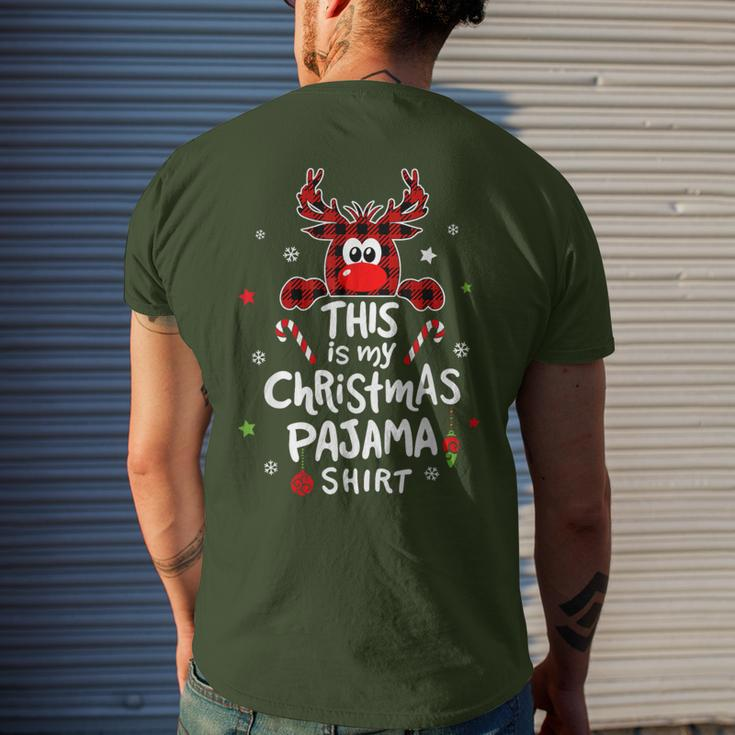 This Is My Christmas Pajama Christmas Reindeer Men's T-shirt Back Print Gifts for Him