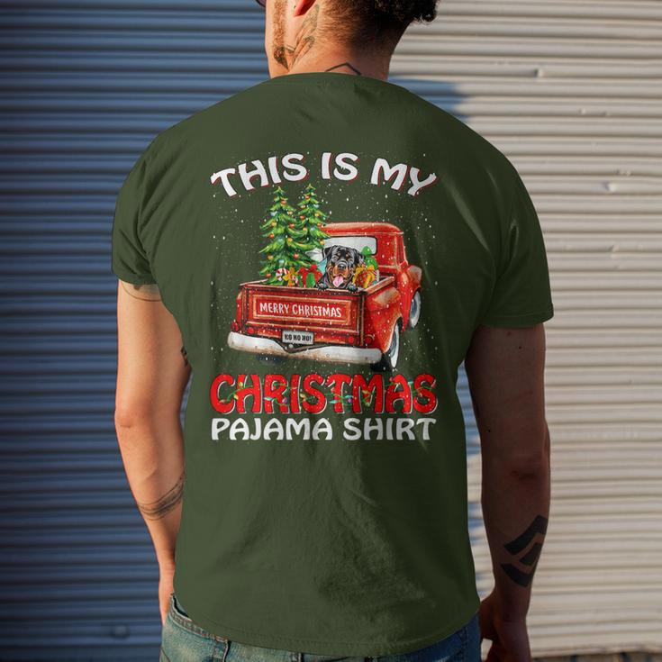 This Is My Christmas Pajama Rottweiler Truck Red Men's T-shirt Back Print Gifts for Him