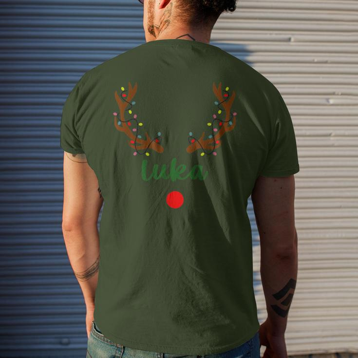Custom Name Christmas Matching Family Pajama Luka Men's T-shirt Back Print Gifts for Him