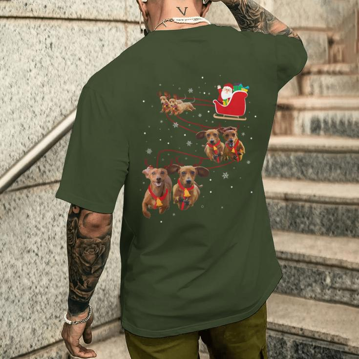 Dachshund Christmas Black T-Shirt mit Rückendruck Geschenke für Ihn