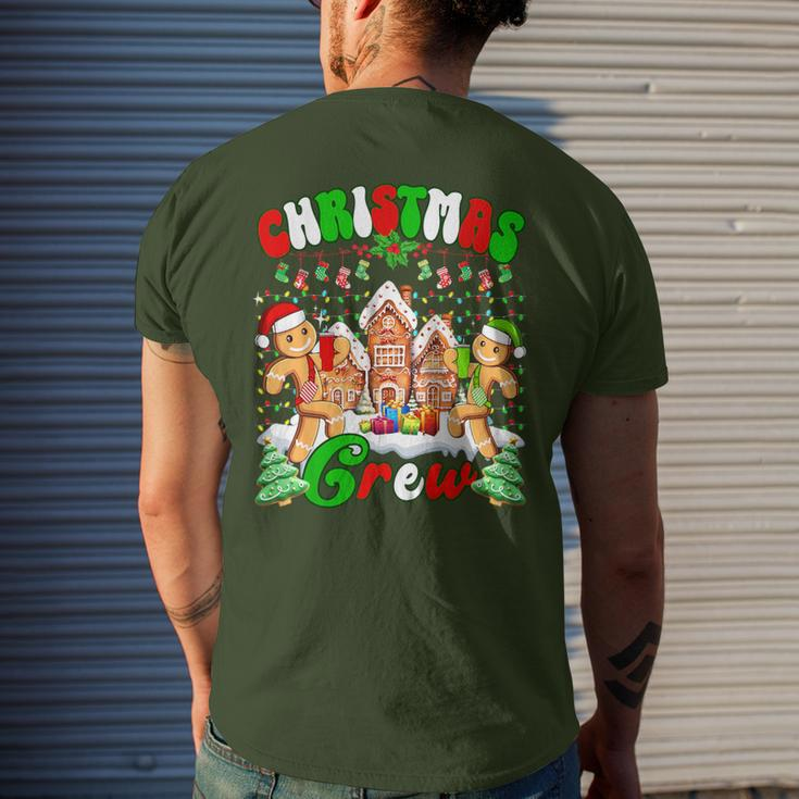 Family Christmas Crew Cookie Gingerbread Xmas Lights Men's T-shirt Back Print Gifts for Him