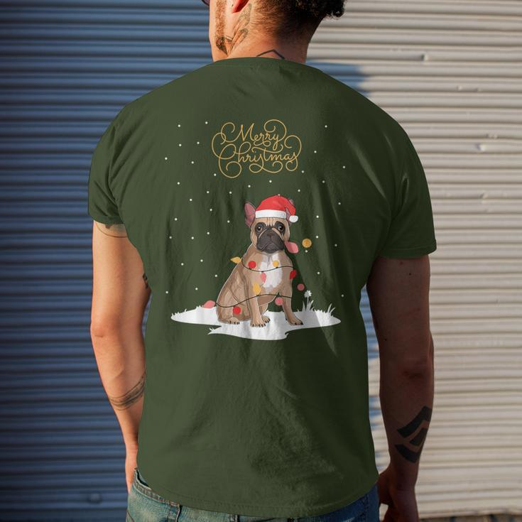 Frenchie Santa Xmas Merry Christmas French Bulldog Men's T-shirt Back Print Gifts for Him