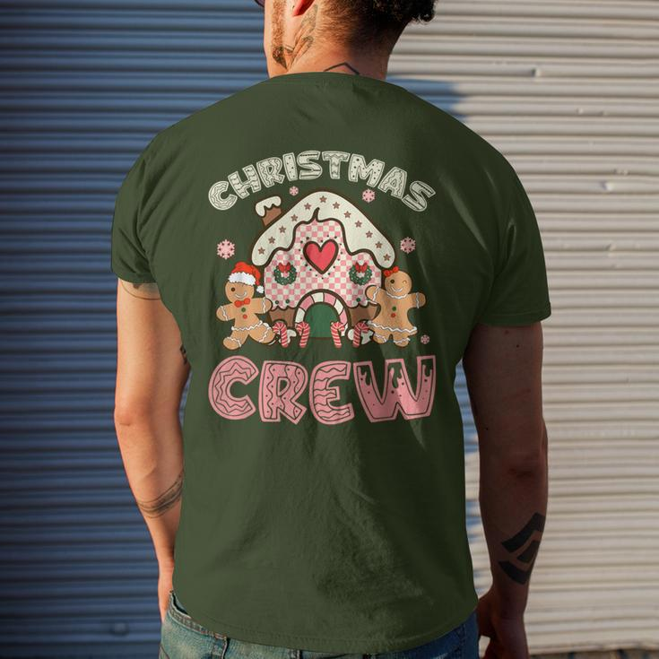 Christmas Crew Gingerbread In Candy House Cute Xmas Men's T-shirt Back Print Gifts for Him