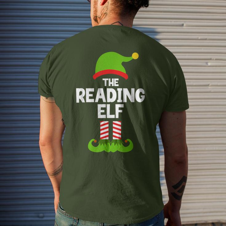 The Reading Elf Christmas Matching Party Book Reader Men's T-shirt Back Print Gifts for Him